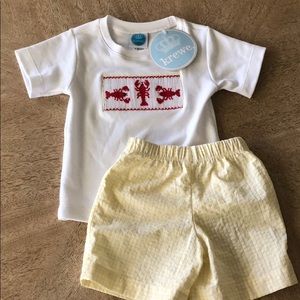 Krewe Smocked Crawfish/Lobster Short Set 24 month